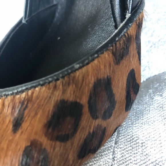 Le Chateau Black Leather Animal Print Pony Hair High Heel Size 6 - Picture 6 of 12